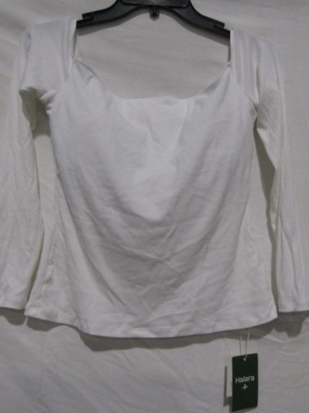 HALARA White Long Sleeve Off Shoulder Top